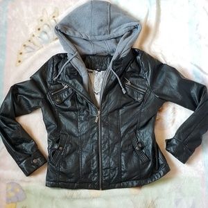 Jou jou black pleather jacket